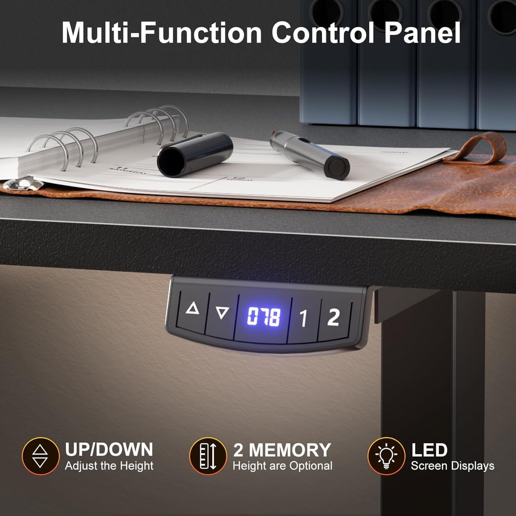 63" L Shaped Height Adjustable Standing Desk Y5475