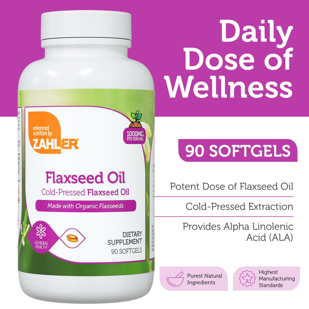 Organic Flaxseed Oil 1000mg Softgels 90 Count N909
