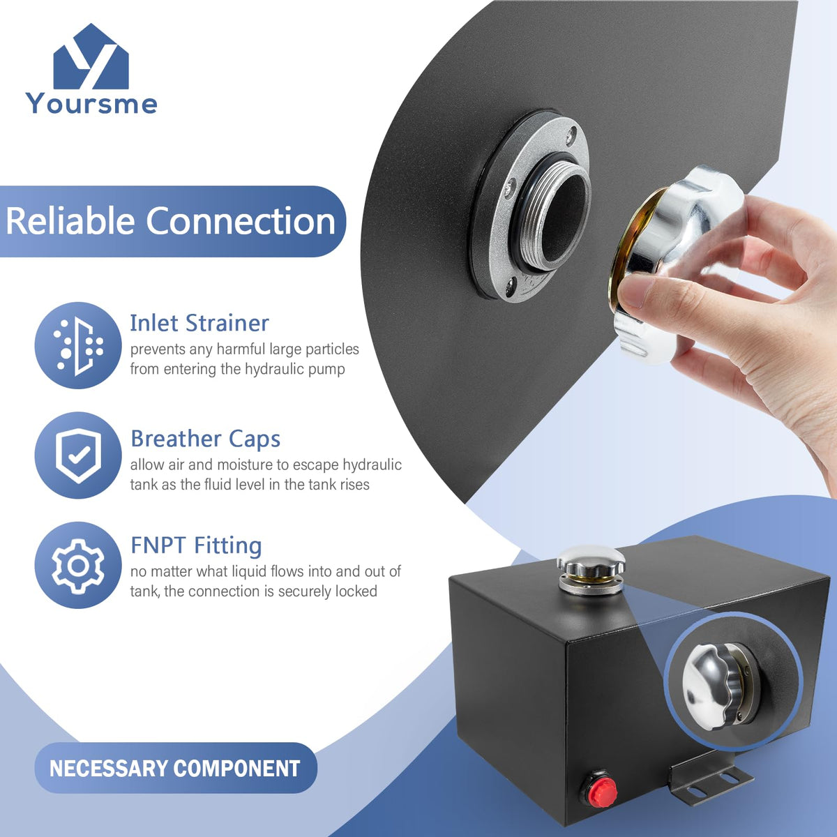 5 Gallon Hydraulic Reservoir Tank 14 Gauge Steel X392479
