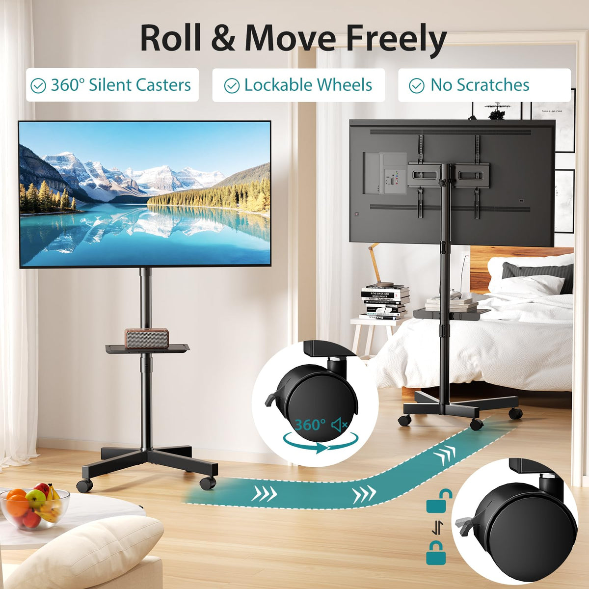 Rolling TV Stand with Wheels for 23-60 Inch Screen Z281