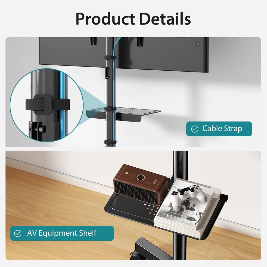 Rolling TV Stand with Wheels for 23-60 Inch Screen Z281