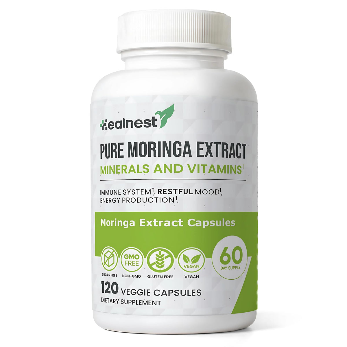 Moringa Extract Capsules 20:1 120 Capsules Vegan F3950