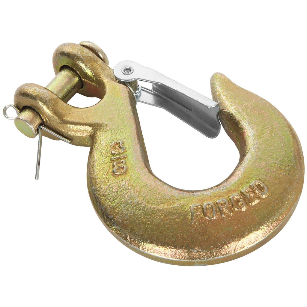 3/8 Inch Clevis Slip Hook with Safety Latch, 18000 Lb Capacity U970537