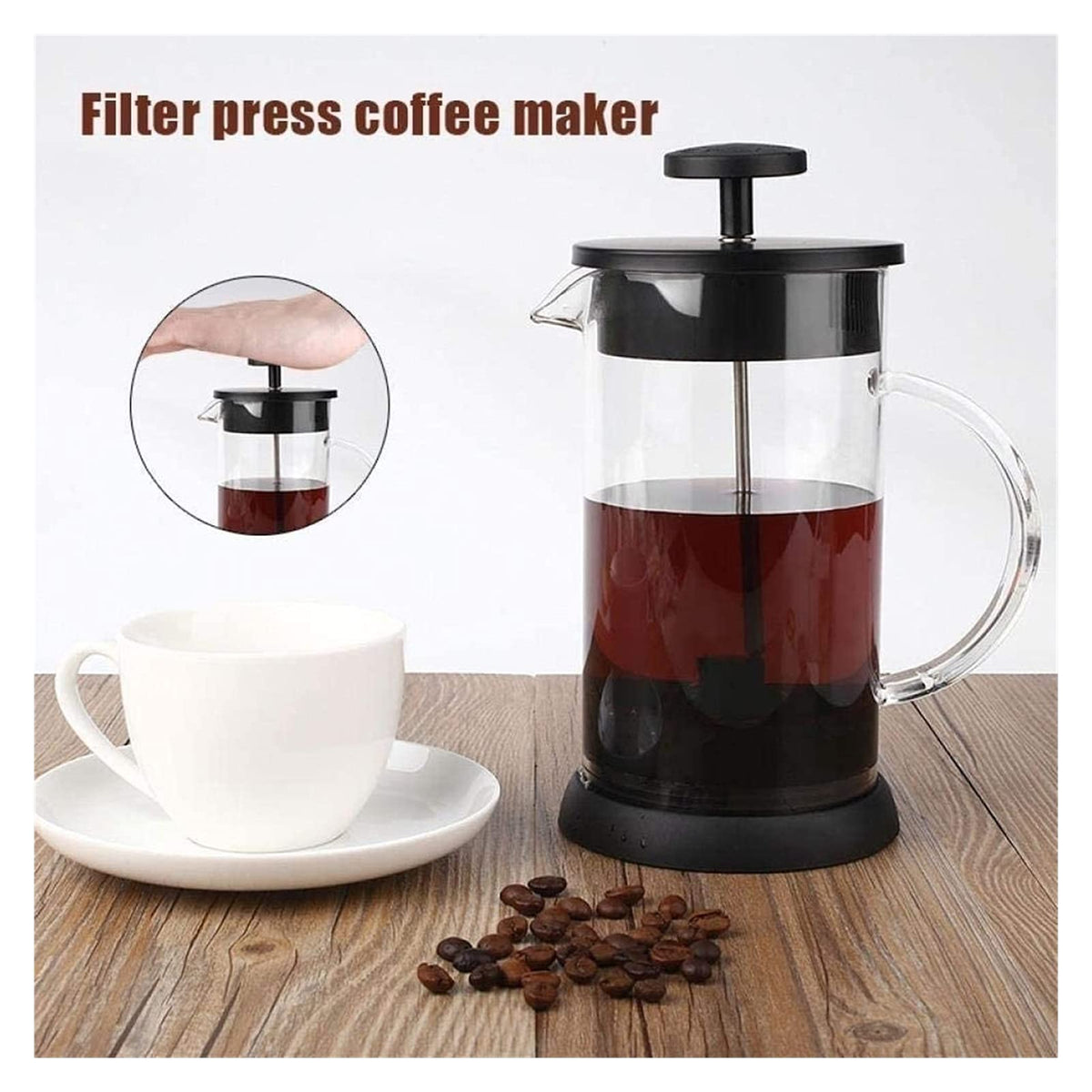 34 Oz Stainless Steel French Coffee Press with Triple Filters C374