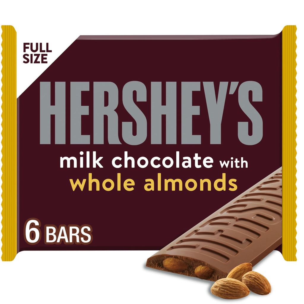 Milk Chocolate with Whole Almonds Candy Bars 1.45 oz 6 Count P349