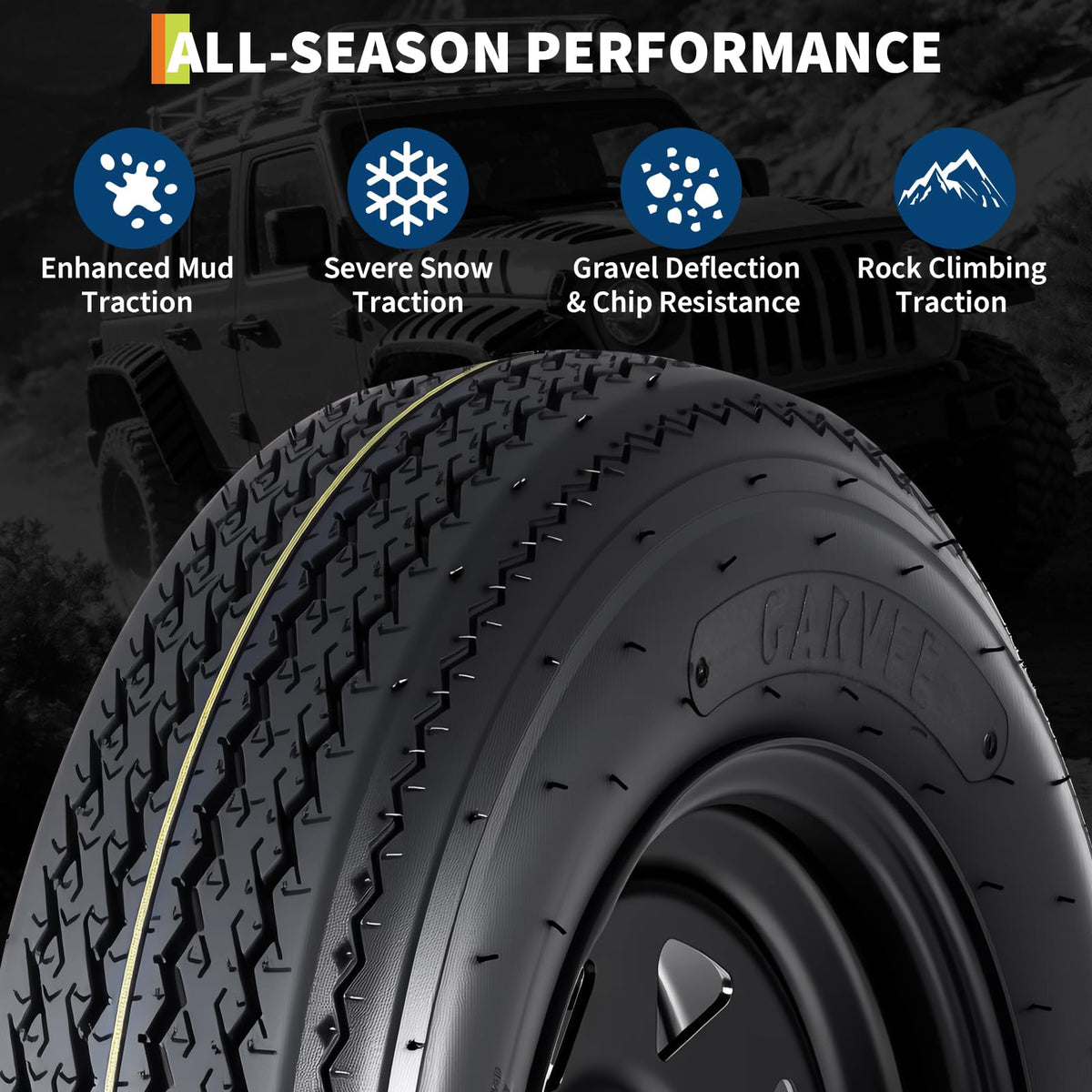 2-Pack Trailer Tire On Rim 5.30-12 4 Lug 12 in Wheels Load Range C Black N262786