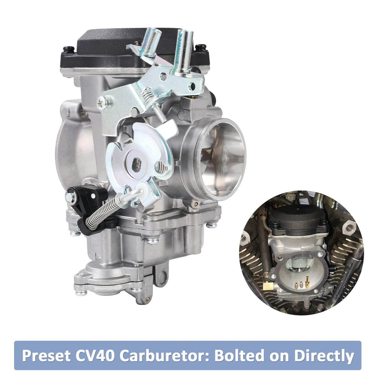 CV40 Carburetor with Fuel Filter Spark Plug Jets E99150