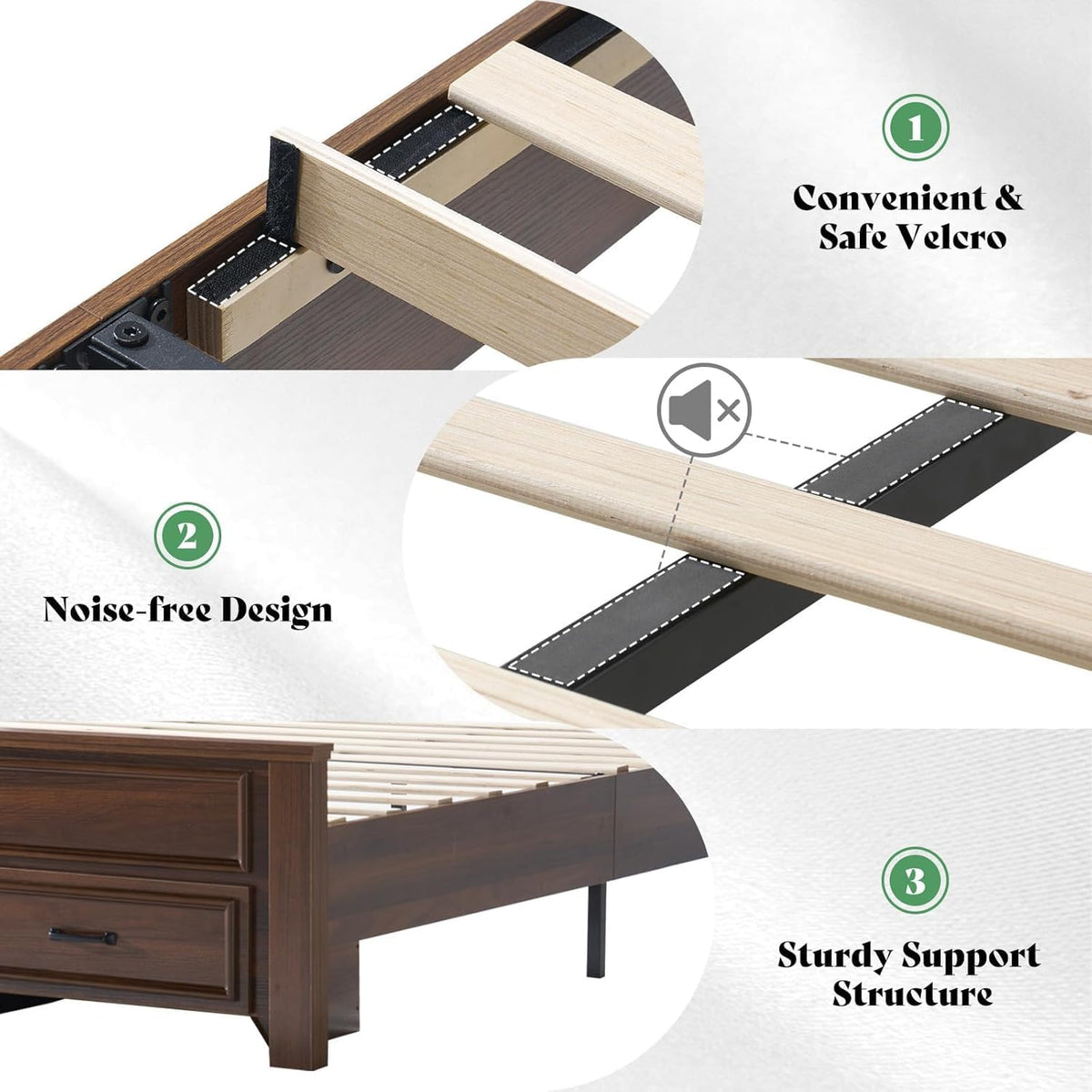 52.2" Full Size Farmhouse Bed Frame with Headboard P682886