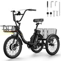 Peak 1000W 20" Folding Electric Trike with Removable Battery and Basket E474760