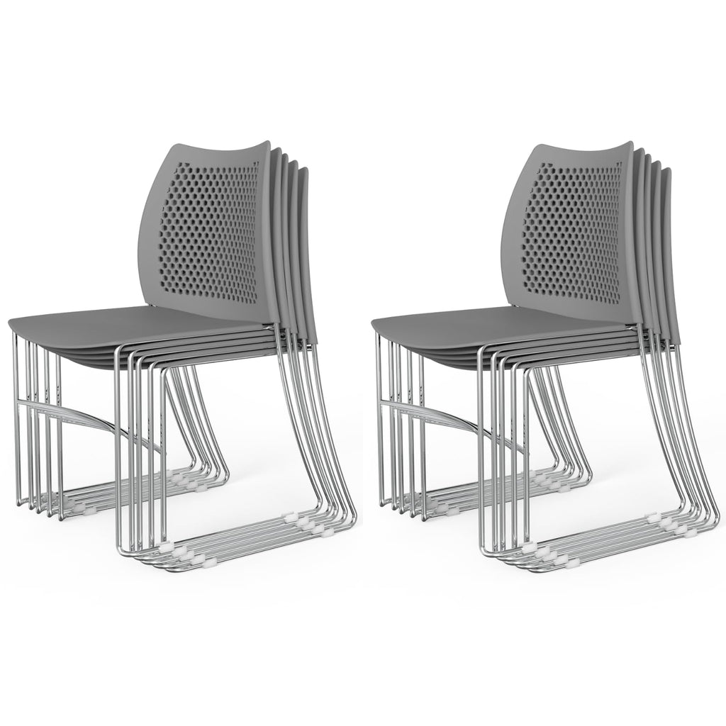 Grey Plastic Stacking Chairs P8889