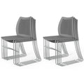 Grey Plastic Stacking Chairs P8889