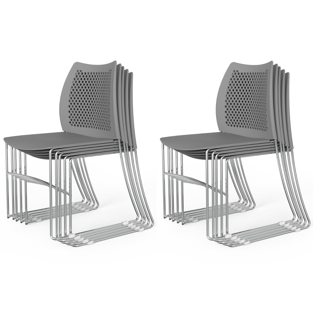 Grey Plastic Stacking Chairs P8889