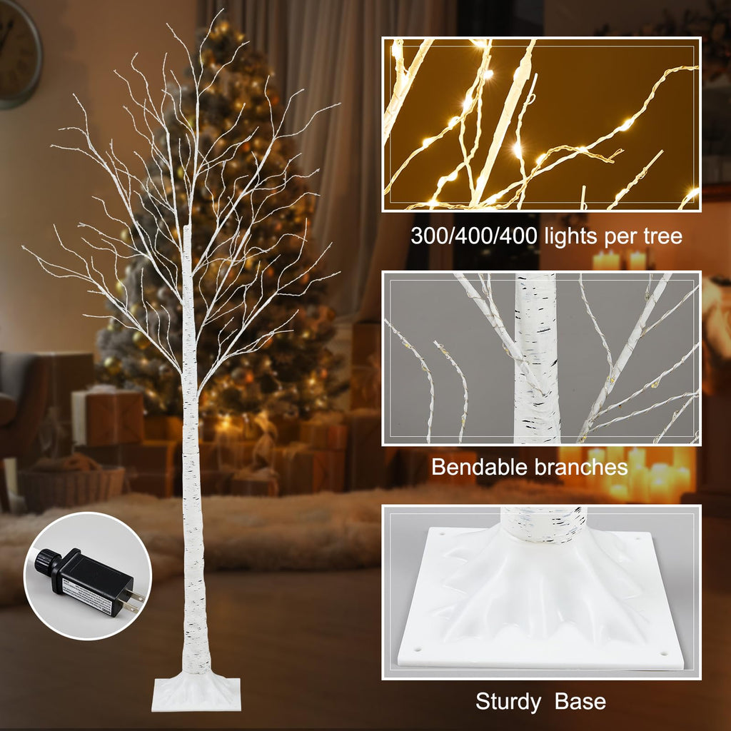 6 Pcs Lighted Birch Tree Y287569