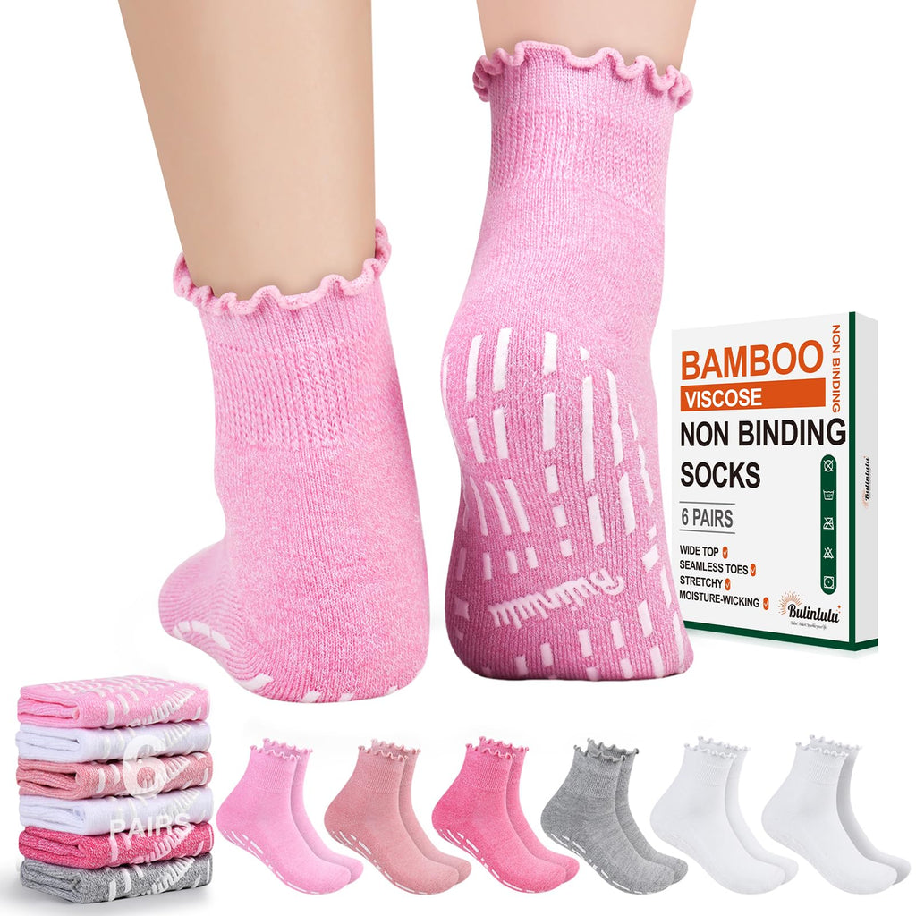 Non Slip Diabetic Socks for Women 6 Pairs Size 9-11 R75306