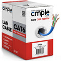 Cat6 Plenum CMP 23AWG UTP Solid 1000ft Blue Ethernet Cable I7965