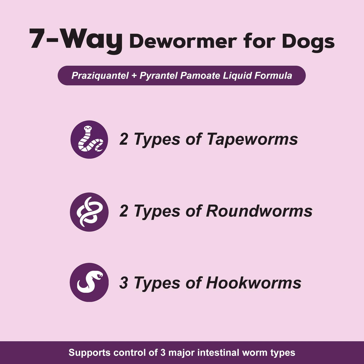 Dog Dewormer Liquid Formula with Praziquantel & Pyrantel Pamoate, 3.38 fl oz Q611