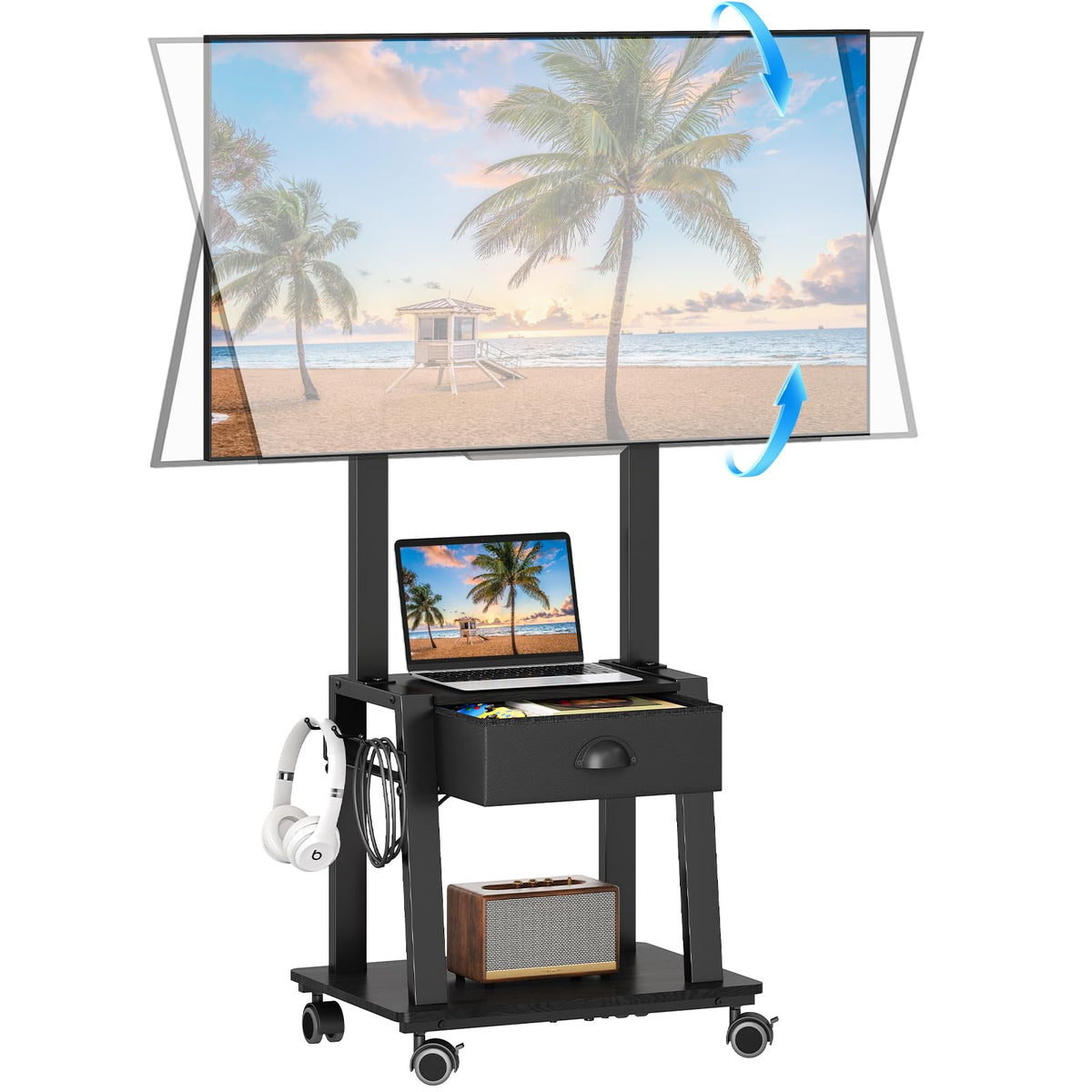 23-60 Inch Mobile TV Stand with Drawer G334