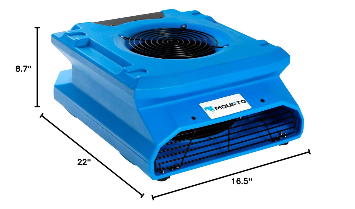 1/4 HP 1200 CFM Low Profile Air Mover, 2-Speed Carpet Dryer Floor Fan with Dual GFCI Outlets Z7926