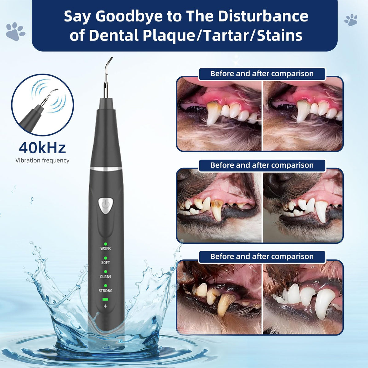 Ultrasonic Pet Plaque Remover with LED Light T95375
