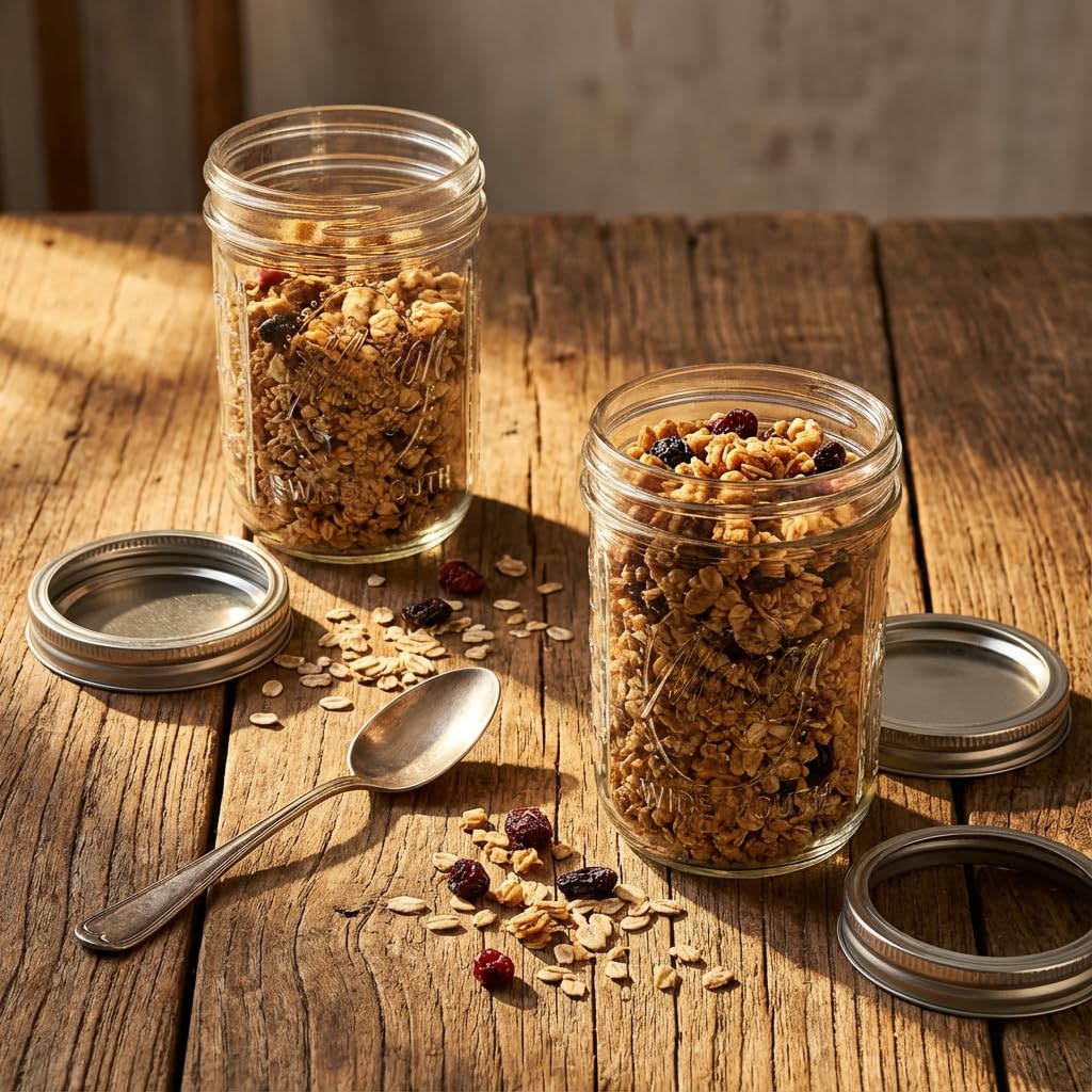 12 Pack 16 oz Wide Mouth Glass Mason Jars with Lids B66540
