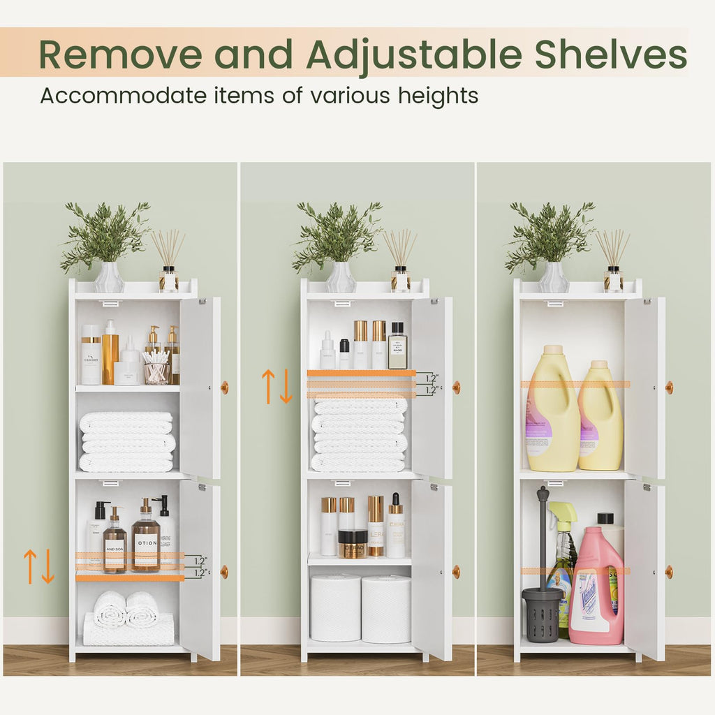 White Bathroom Storage Cabinet with 2 Doors N10603