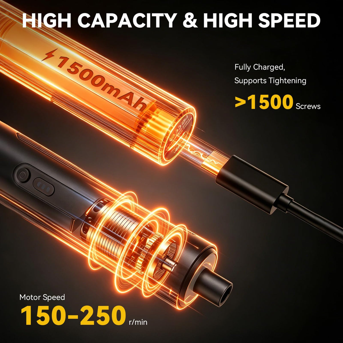 Electric Screwdriver Set 3 Torque Levels S2 Steel Bits T46921
