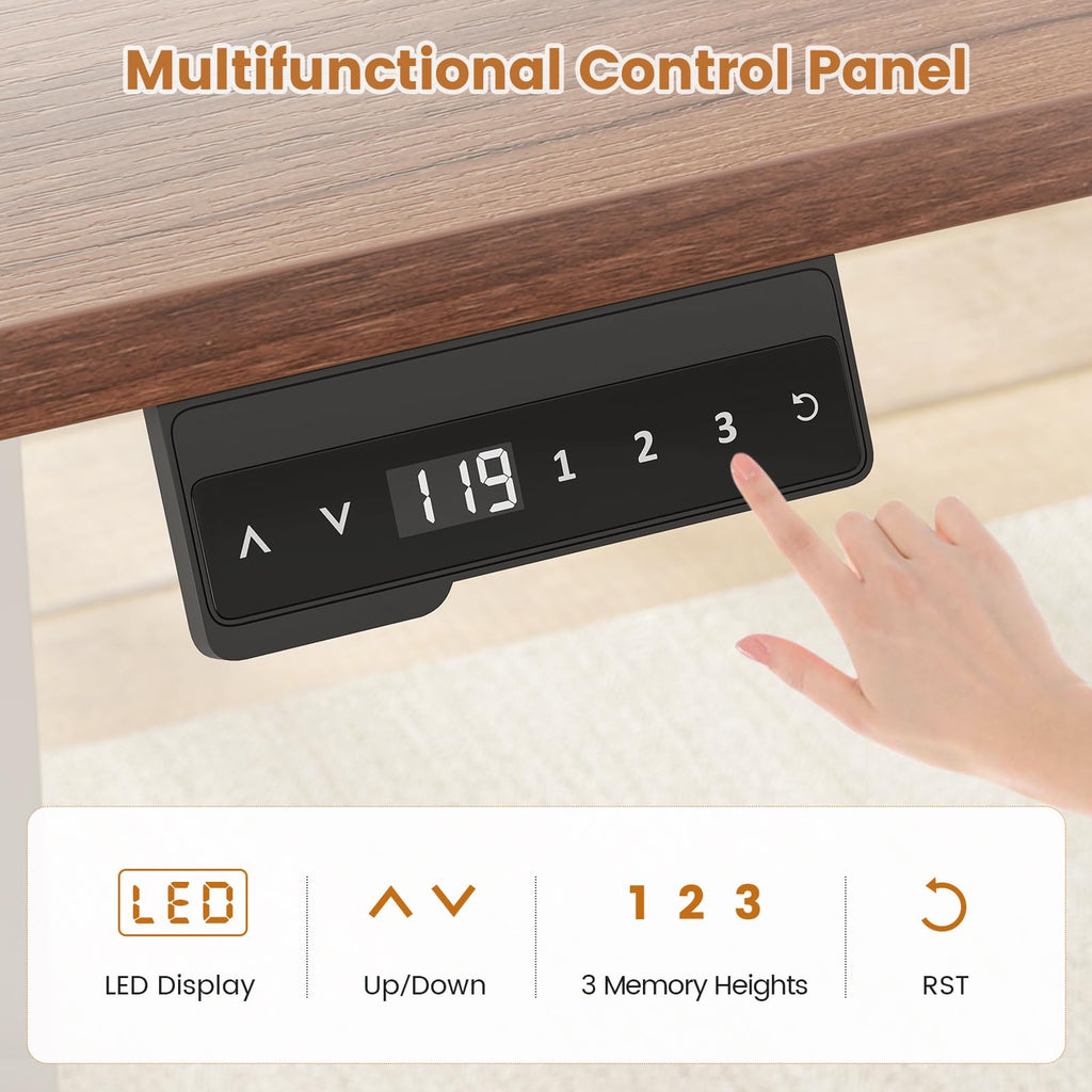55 inch L Shaped Standing Desk with Storage Drawers M965