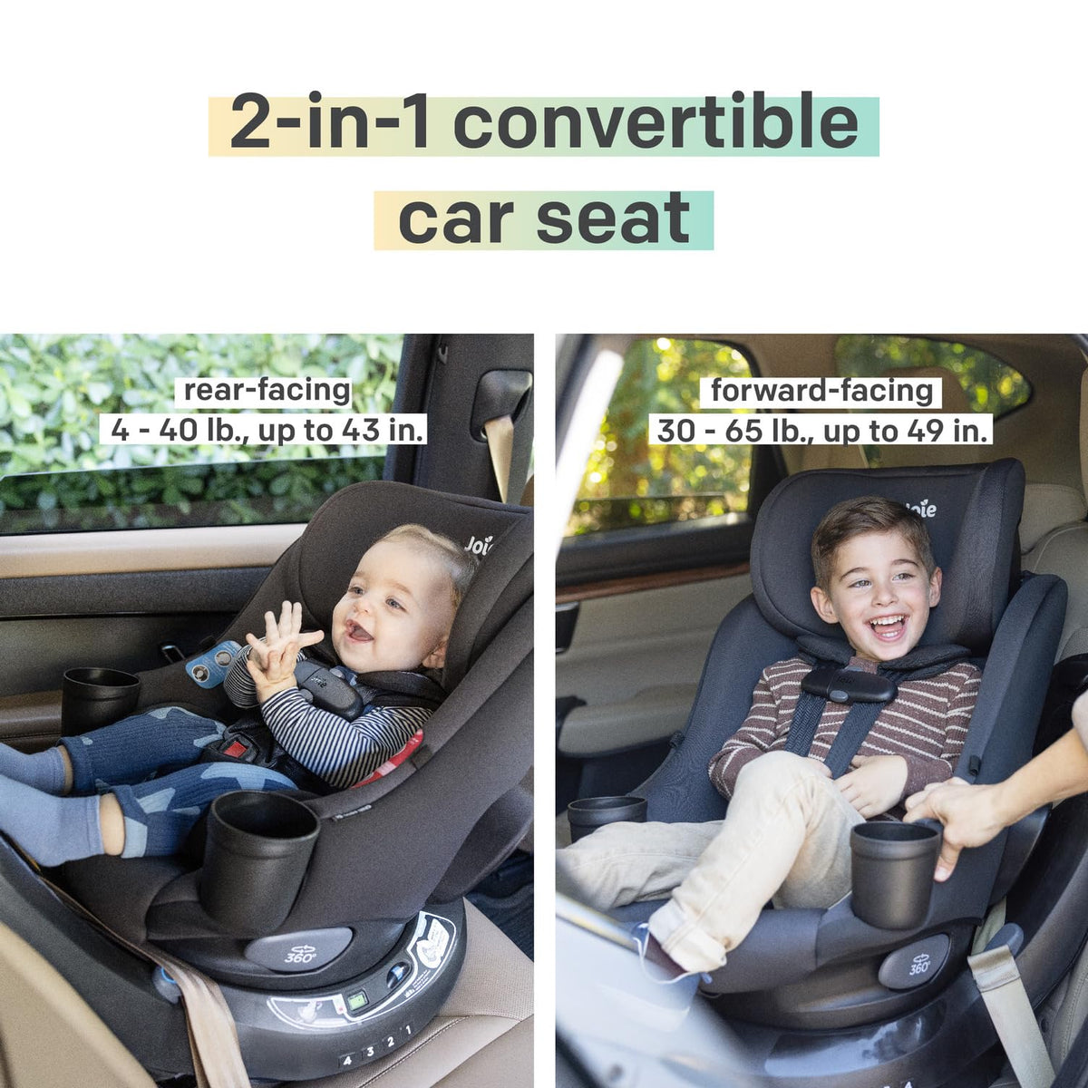 2-in-1 Rotating Convertible Car Seat Q3869