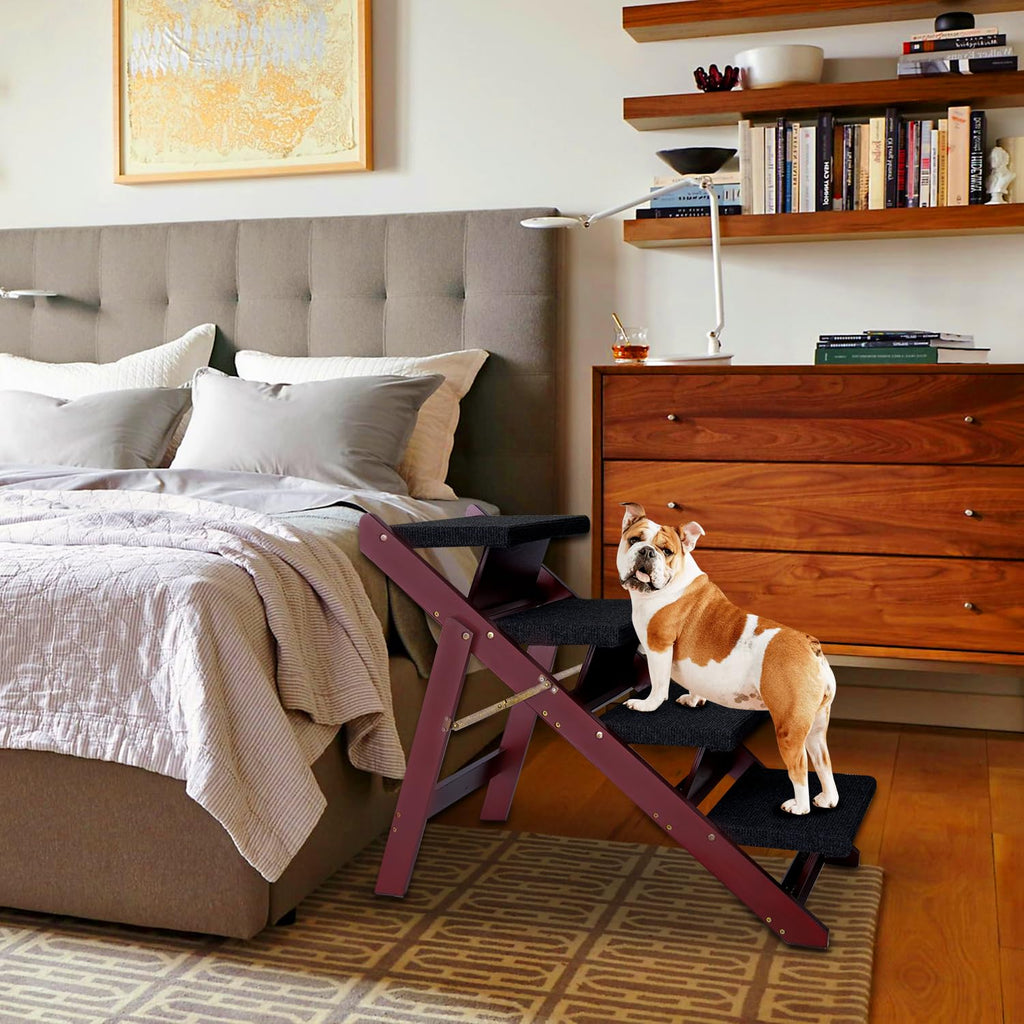 Foldable 4 Steps Wooden Dog Stairs R858