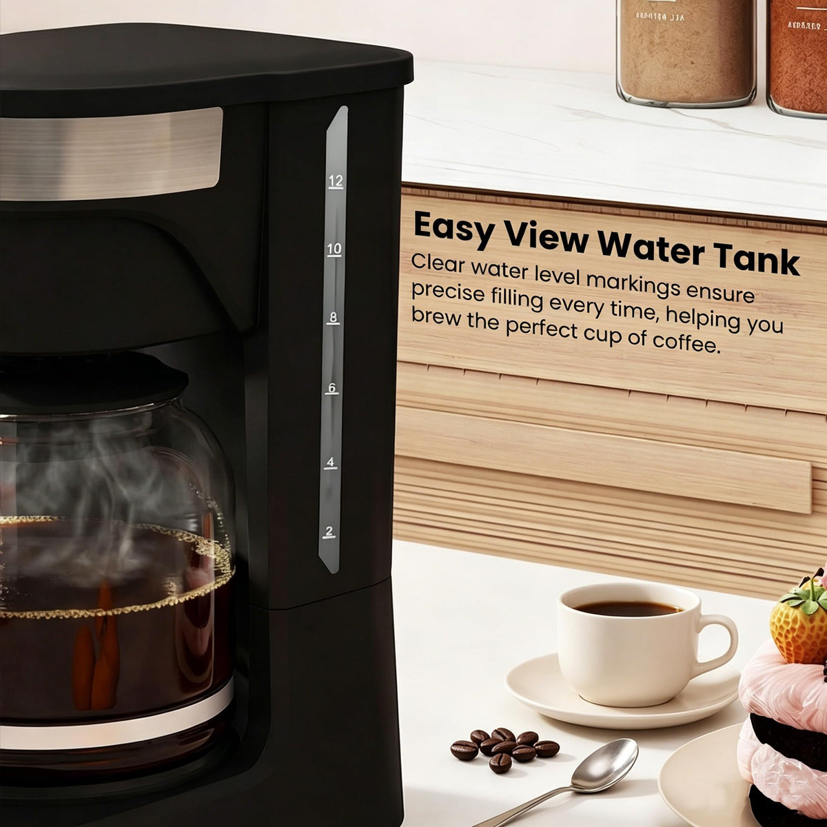 12 Cup Drip Coffee Maker with Reusable Filter Q307
