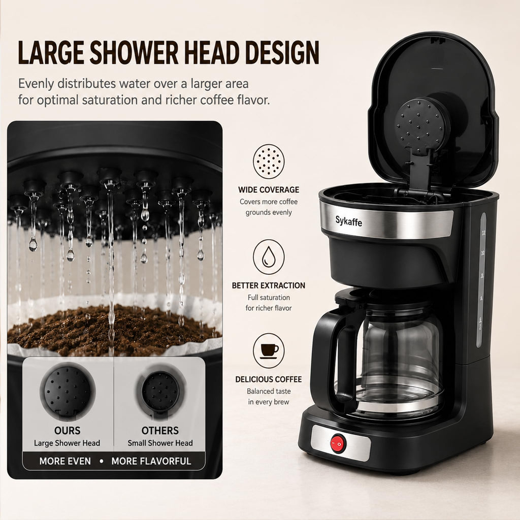 12 Cup Drip Coffee Maker with Reusable Filter Q307