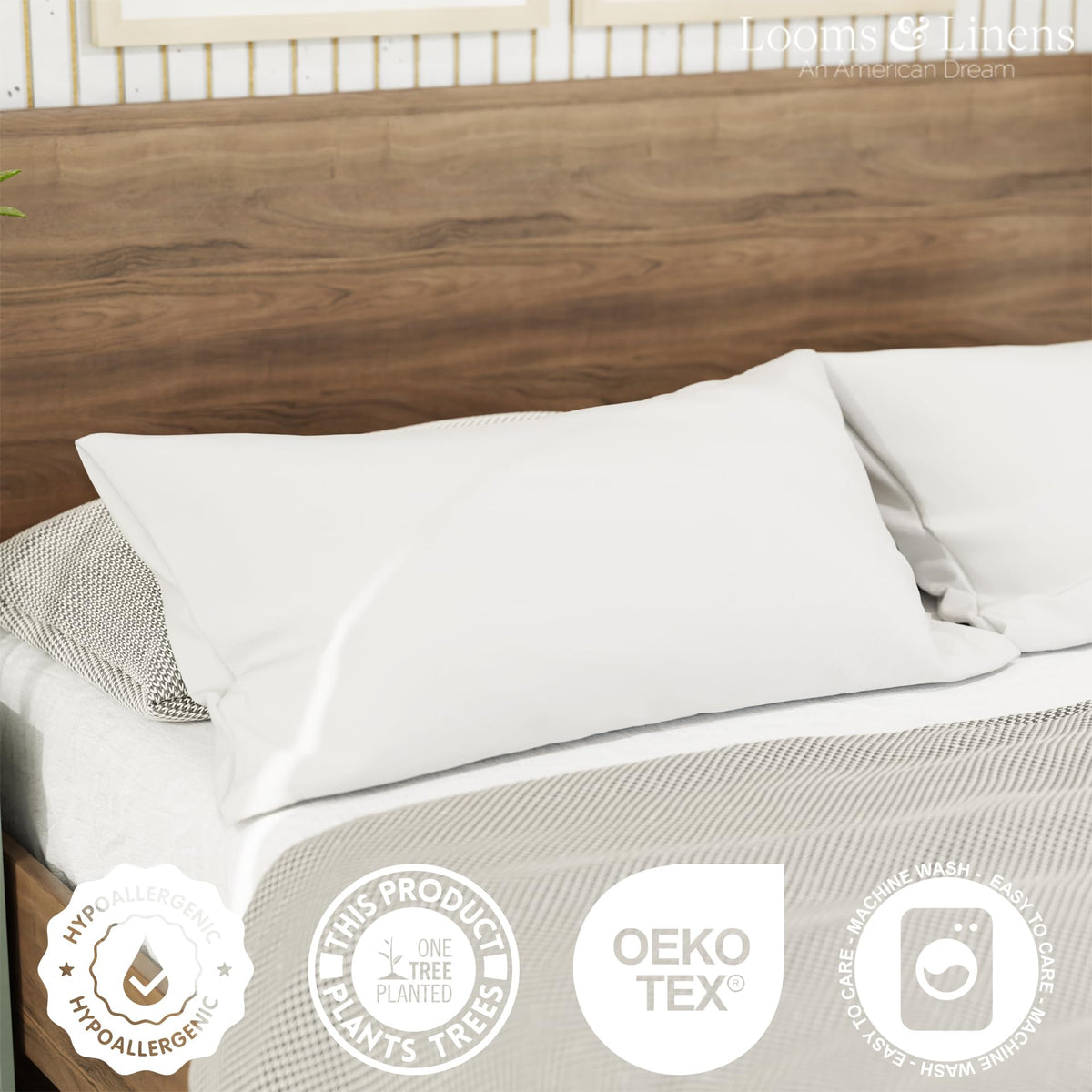 King Size Pillows Set of 2 20 x 36 Hypoallergenic Down Alternative Pillow Inserts Z882