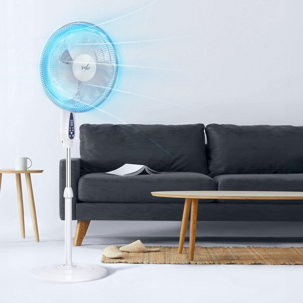 16 Inch 3 Speed Oscillating Stand Fan with Timer and Remote Control U697