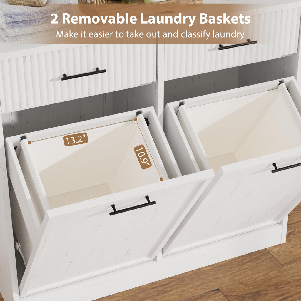 Double Tilt Out Laundry Hamper Cabinet L12263