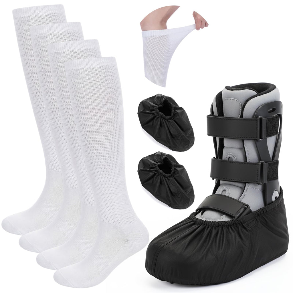 White Waterproof Non Slip Walking Boot Covers 2 Pairs D78571