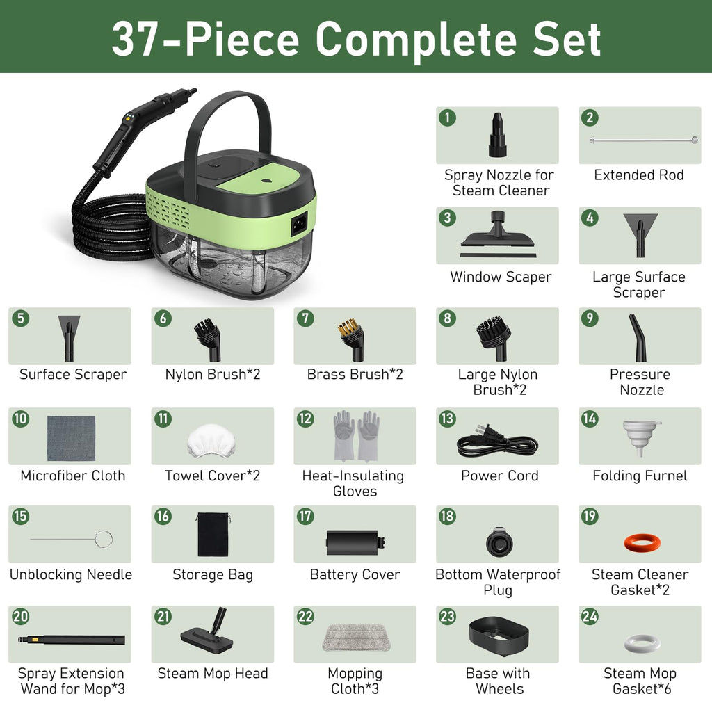 2500W Steam Mop Cleaner with 37 Accessories P4643