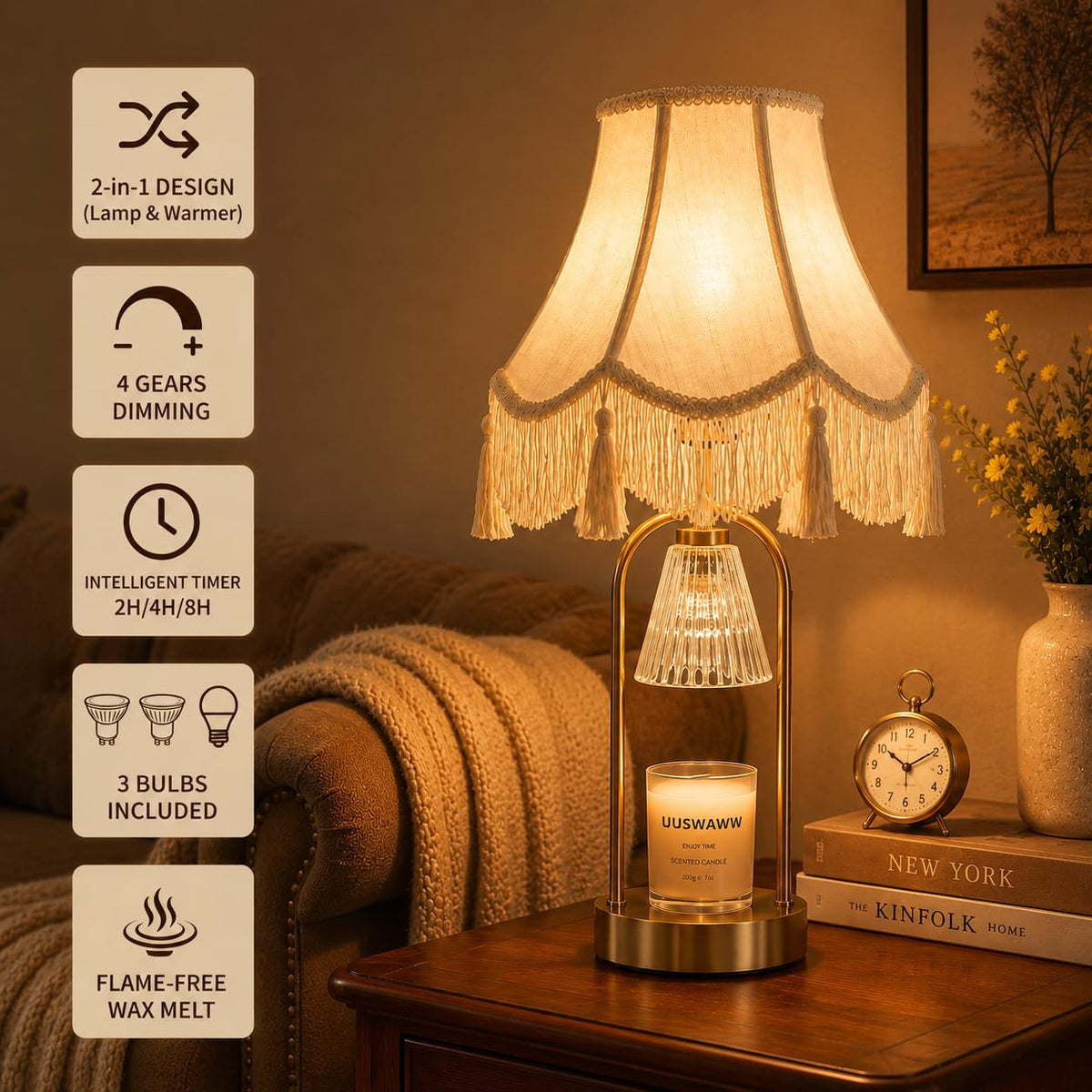 Dimmable Table Lamp and Candle Warmer Set of 2 V671484