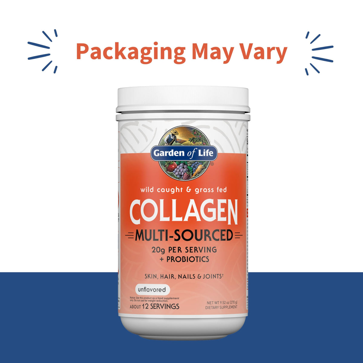 Marine & Grass-Fed Collagen Peptides Powder with Probiotics & BCAAs Unflavored B74746