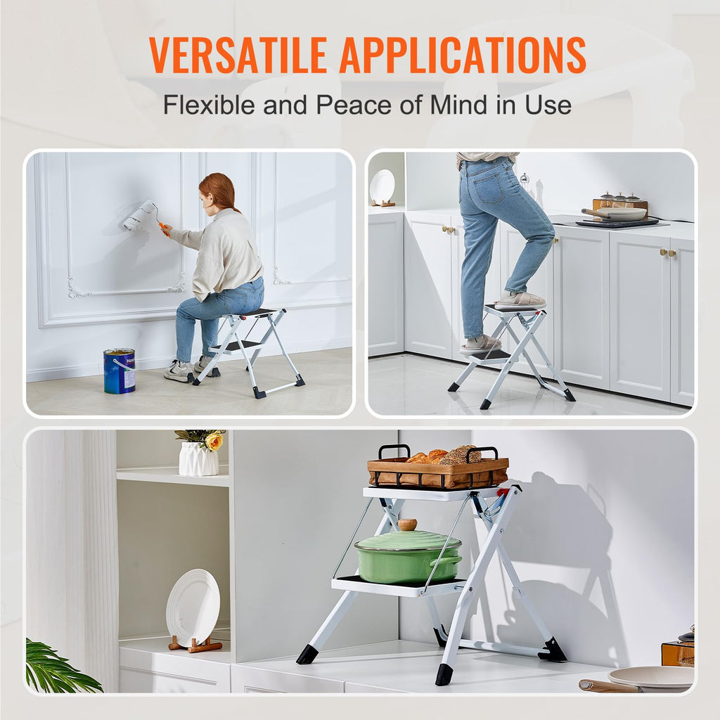 2-Step 330lbs Capacity Folding Steel Step Stool Y27162