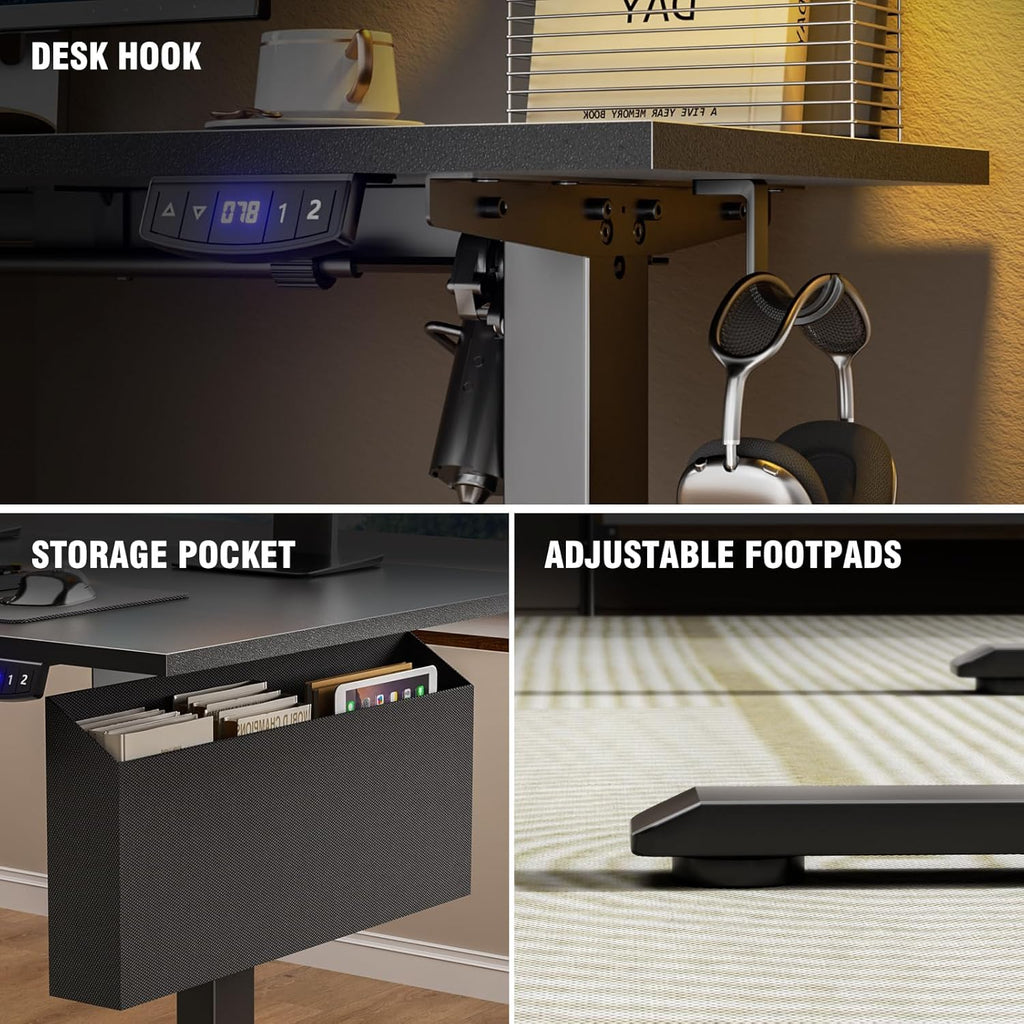 63" L Shaped Height Adjustable Standing Desk Y5475