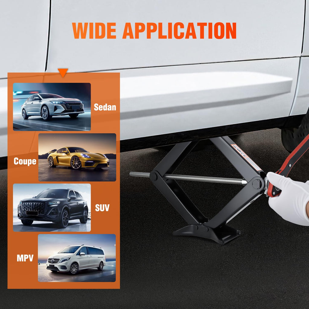 1.5 Ton Scissor Jack with Ratchet Lug Wrench F770820