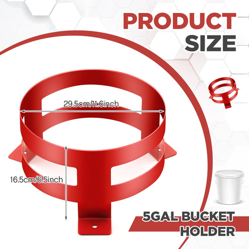 2 Pcs 5 Gallon Red Bucket Holder Mount F3852