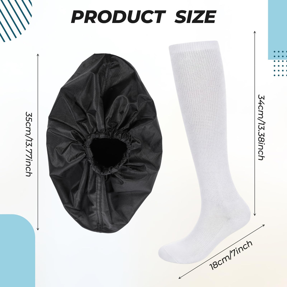 White Waterproof Non Slip Walking Boot Covers 2 Pairs D78571