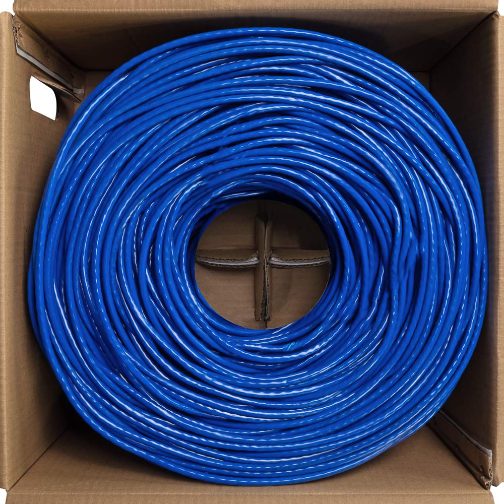 Cat6 1000ft Blue Solid Bulk Ethernet Cable K415767