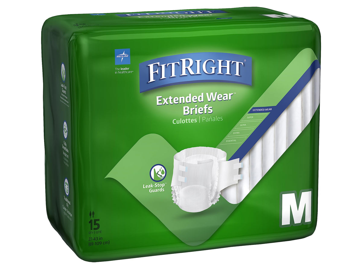 Adult Incontinence Briefs with Tabs, Medium, 15 Count H300