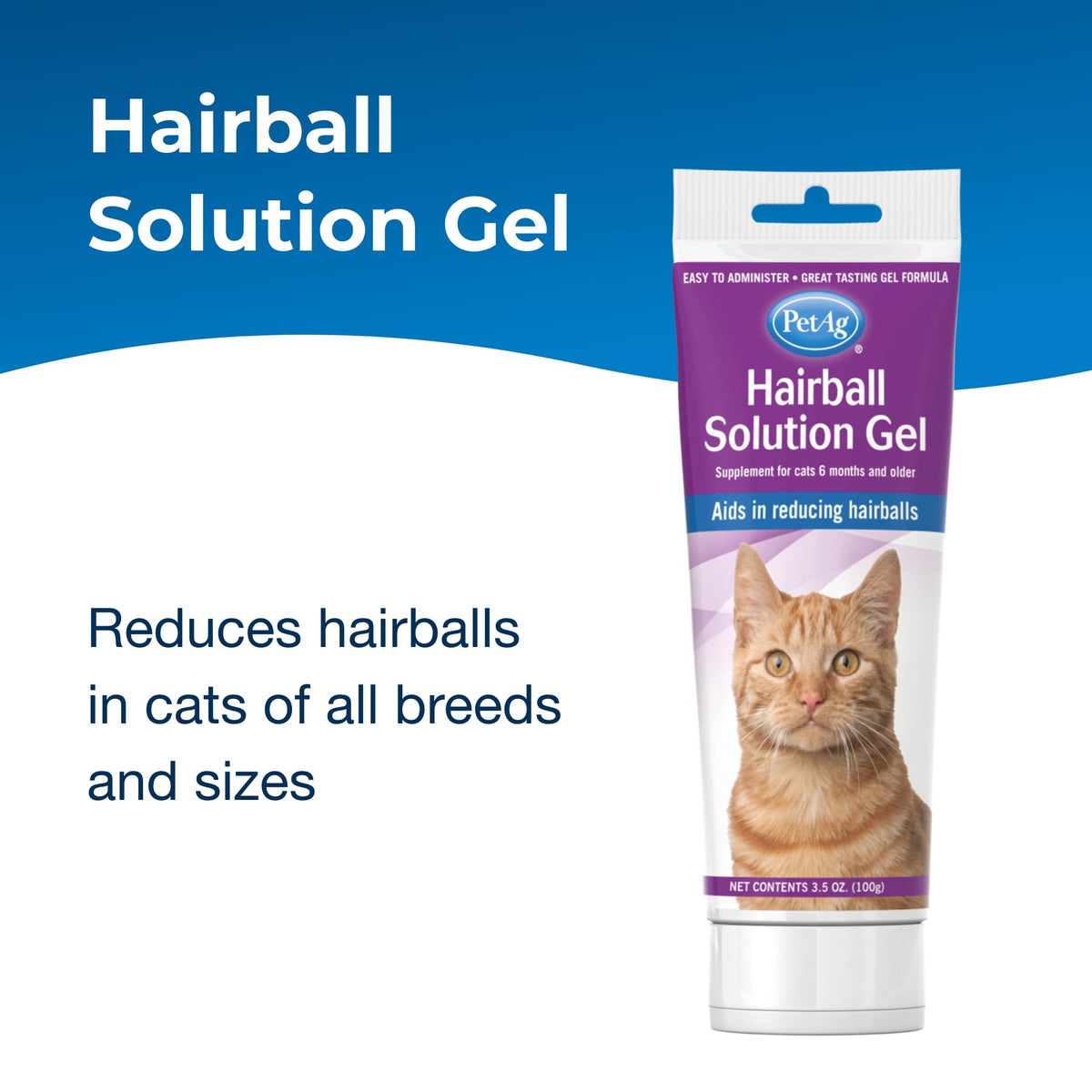 Hairball Solution Gel Supplement for Cats 3.5 oz Pack of 2 D29703