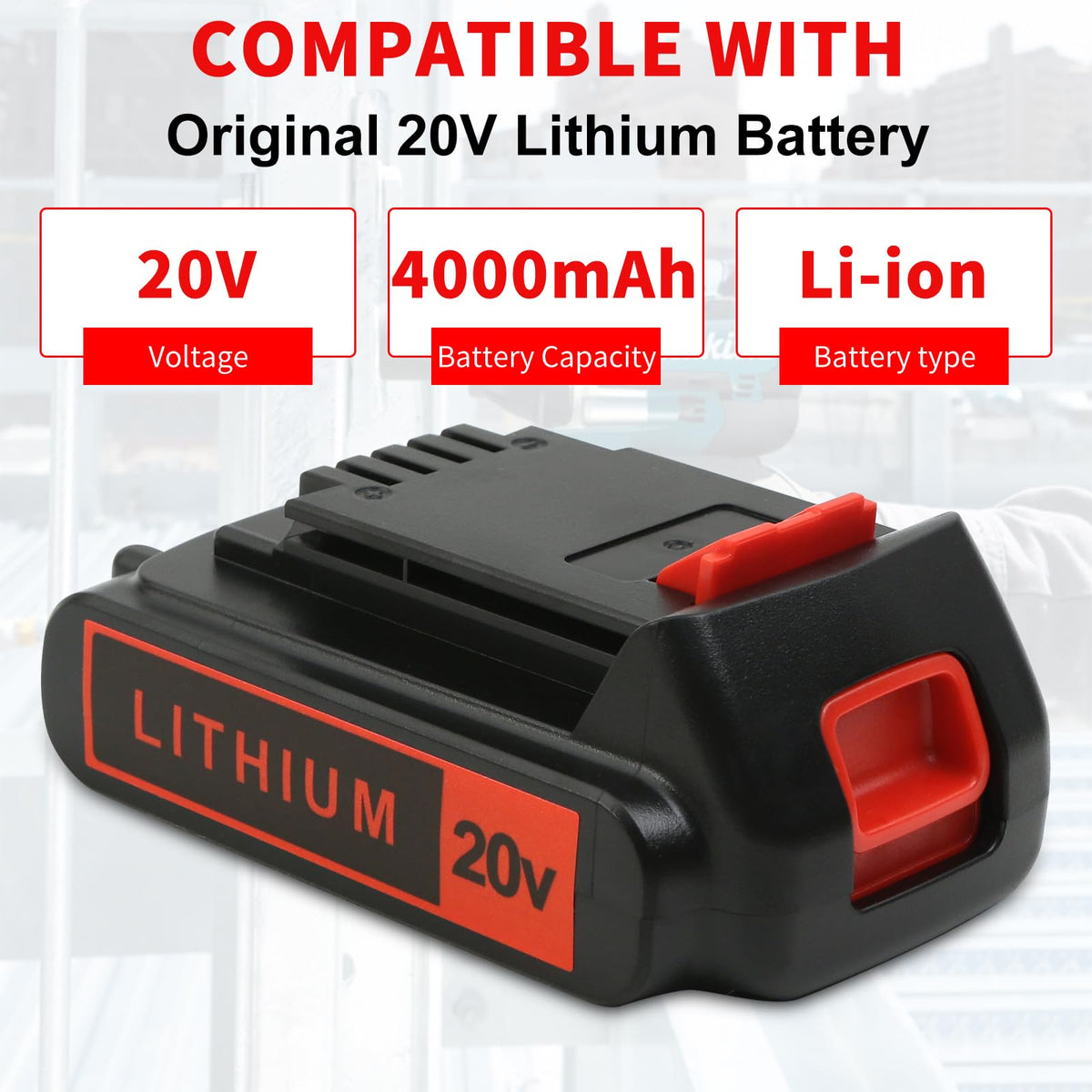 20V 4.0Ah Lithium Battery 2 Pack F44817
