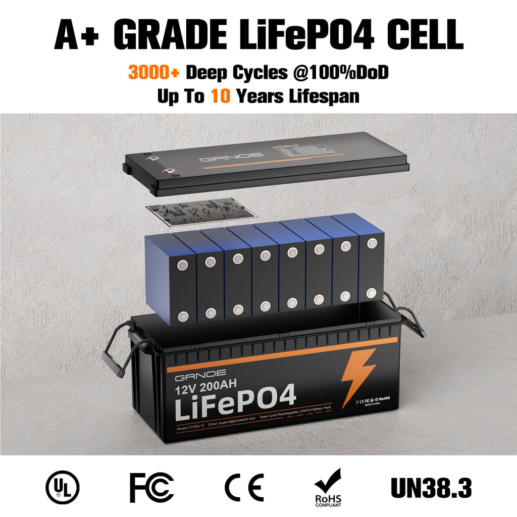 12V 200Ah LiFePO4 Lithium Battery 2Pack F76078