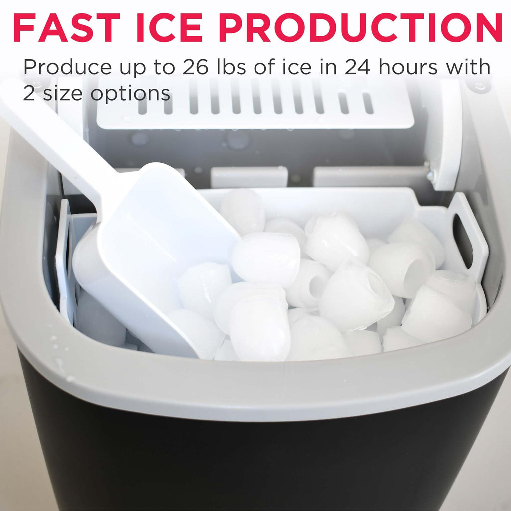 Compact Countertop Ice Maker 26 lb per Day Black H963