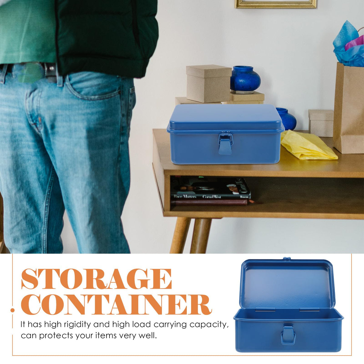 Blue Heavy Duty Portable Iron Toolbox Organizer X642346